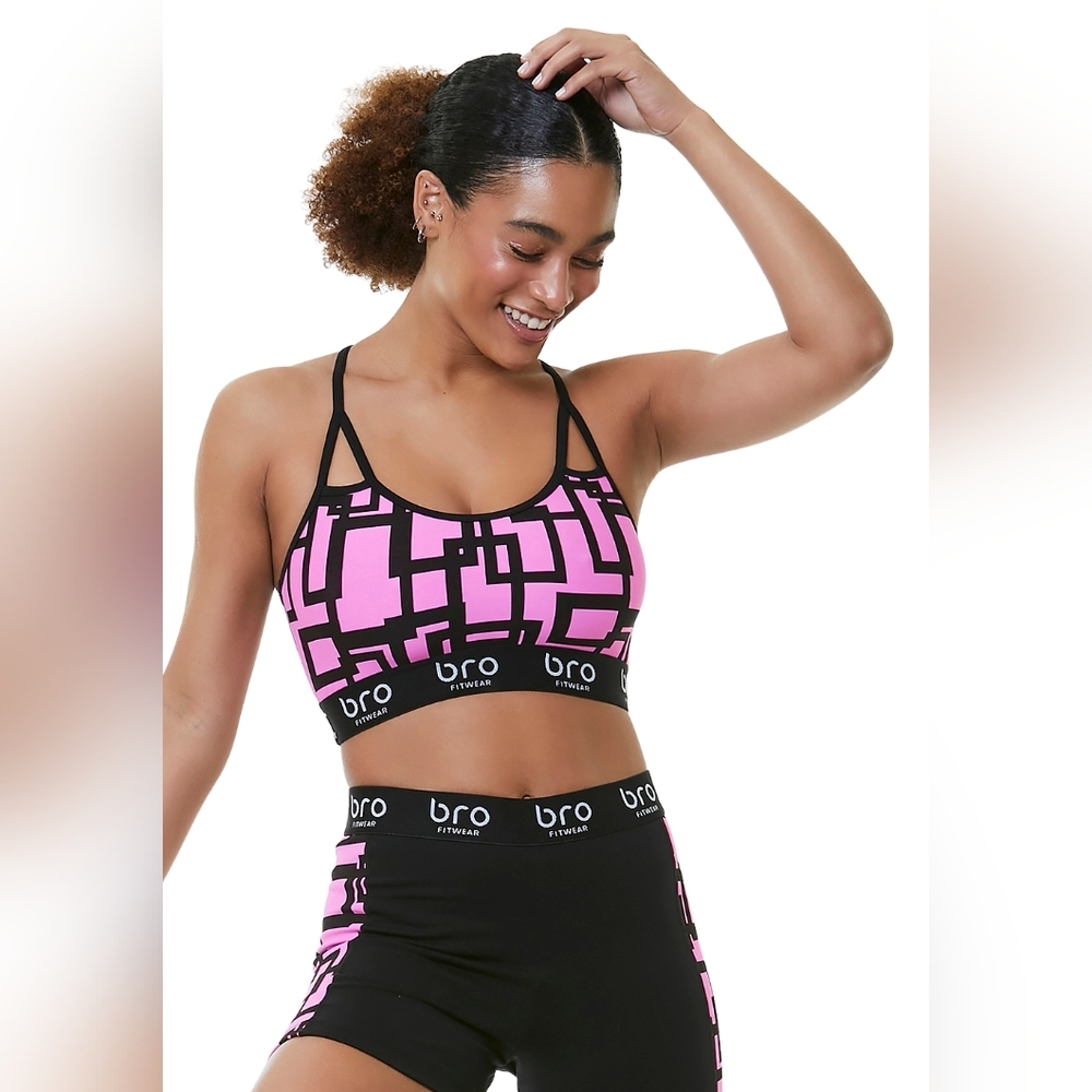 Top Venice Square Pink Sports Bra